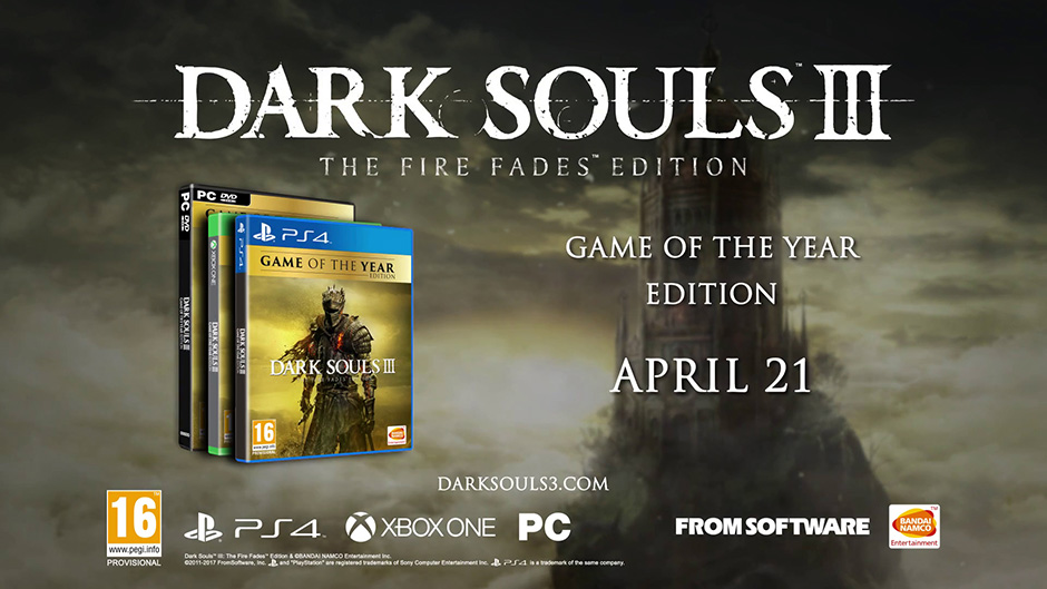 Dark Souls III: The Fires Fade edition sale el 21 de abril y contendrá el juegos y sus dos expansiones.